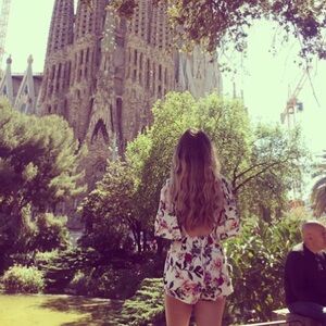 Floral romper open back